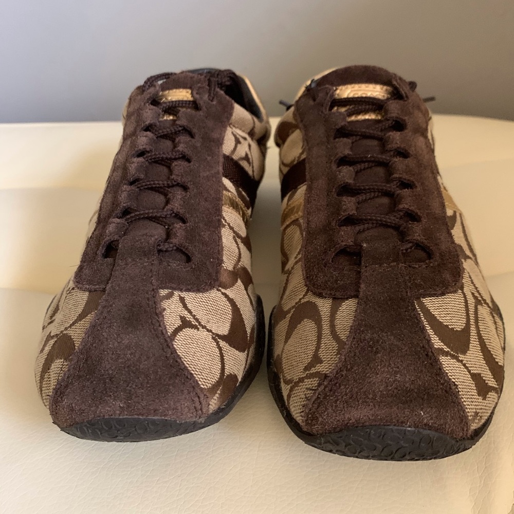 Coach Katelyn signature sneaker size 9 brown/gold